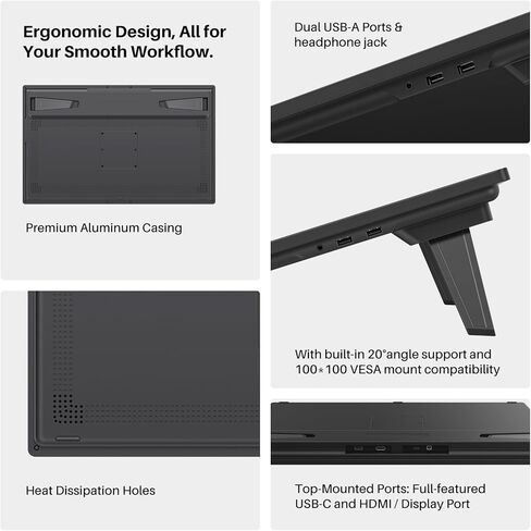 HUION KAMVAS Pro 27 (144 هرتز) 4K UHD تابلت رسم مع شاشة، PenTech 4.0 Stylus 16384 ضغط القلم، Canvas Glass 3.0 △E<1 جهاز لوحي للرسومات 98% Adobe RGB متعدد اللمس مع جهاز تحكم عن بعد in Kuwait
