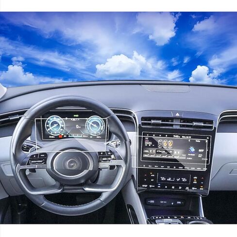 6 قطع غير لامعة 2025 Tucson Santa Cruz واقي شاشة وفيلم مناخي متردد لـ 2025 Tucson N Line Limited SEL Convenience 2025 Santa Cruz XRT Limited مزدوج 12.3 بوصة واقي شاشة بلاستيكي مضاد للوهج in Kuwait