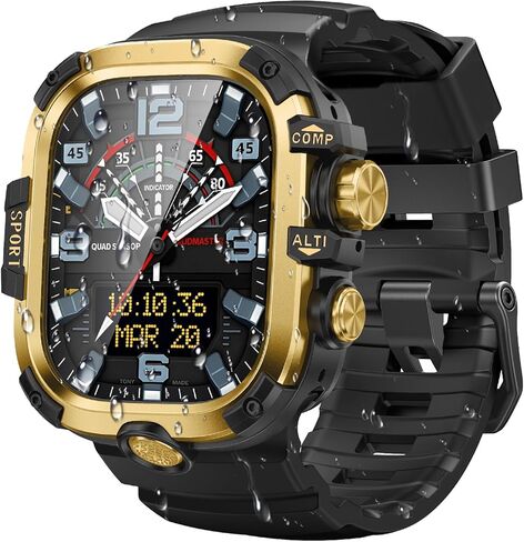 Goton Case with Band Kit for Apple Watch Series 11/10 46mm, Black | with Tempered Glass Screen Protector Full Body Shockproof Bumper Cover with Silicone Band for iWatch Men in Saudi Arabia