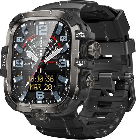 Goton Rugged Case and Band Kit لـ Apple Watch 49mm 46mm 44mm 45mm 45 مم مع واقي الشاشة ، لسلسلة Apple Watch Ultra2/Ultra/S2/SE 10/9/8/7/6/5/4 ، غطاء مصدٍ للمعادن الكامل+PC مع شريط السيليكون in Saudi Arabia