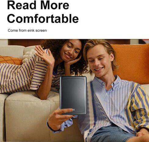 Docooler eReader, 6 Inch Glimmer-Free and Eye-Friendly Screen Reader, 8G of Storage PDF Reader with Protective Case, LED Display Light, Video, Audio, Dark Mode Option - Black in Saudi Arabia