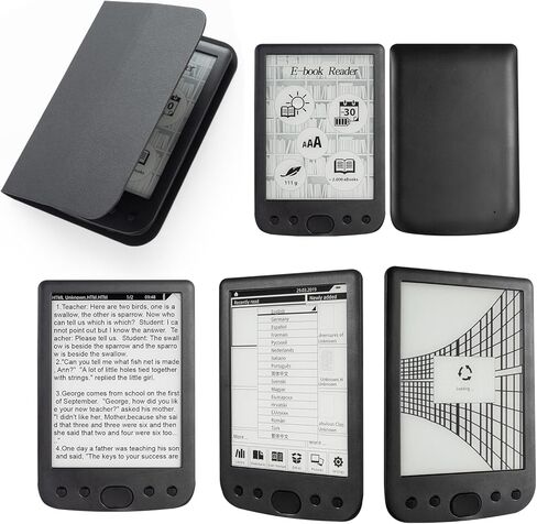 Tangxi 6 Inch E Reader, Portable E Book Reader with 800x600 Touch Screen, with Text Highlighting and Audio Playback, Support PDF EPUB MOBI, 2500mAh Battery, Protective Case (8G) in Saudi Arabia