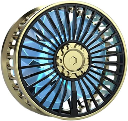 Riloer USB Car Small Mini Fan, Twin Engine Fans, Dual-layer Fan Blades, 3 Windshield Adjustable with Ambient Light, Brushless Motor Gold in Saudi Arabia
