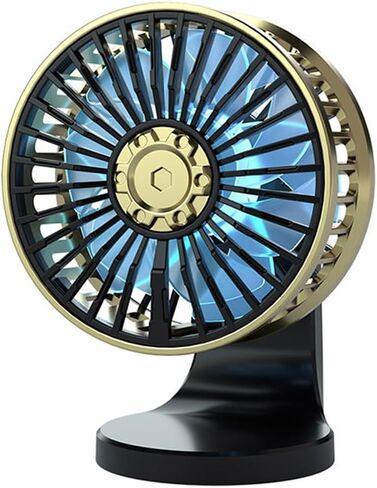 Riloer USB Car Small Mini Fan, Twin Engine Fan, Adjustable Car USB Fans, 3 Windshield Adjustable with Ambient Light, Double Fan Blades, Brushless Motor Black in Saudi Arabia