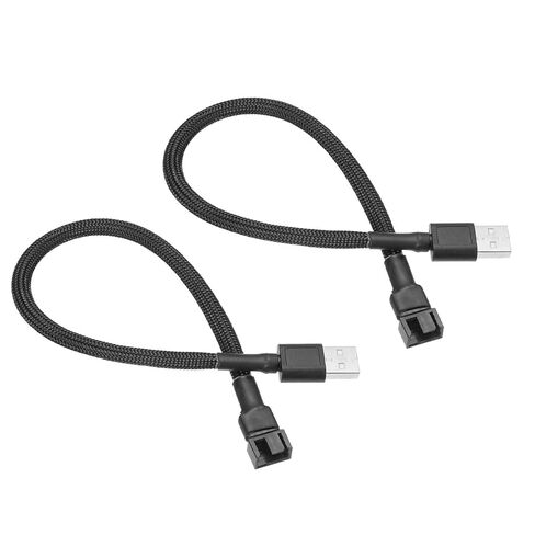 MECCANIXITY 2 قطعة كابل محول وحدة تحكم مروحة USB، USB إلى 4Pin 5V كابل محول طاقة التبريد 11.8 بوصة لجهاز التحكم في سرعة مروحة الكمبيوتر PWM in Kuwait