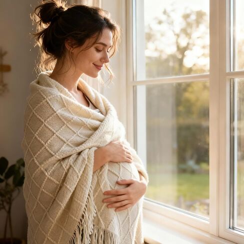 New Mom Gifts, New Mom Care Package After Baby, Baby Shower Gifts for Mom to Be, Pregnancy Gifts for Expecting Mother, Unique 16OZ Mama Glass Cup Knitted Blanket Gift Baskets for Women (Green) in Saudi Arabia