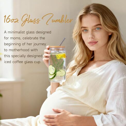 New Mom Gifts, New Mom Care Package After Baby, Baby Shower Gifts for Mom to Be, Pregnancy Gifts for Expecting Mother, Unique 16OZ Mama Glass Cup Knitted Blanket Gift Baskets for Women (Green) in Saudi Arabia