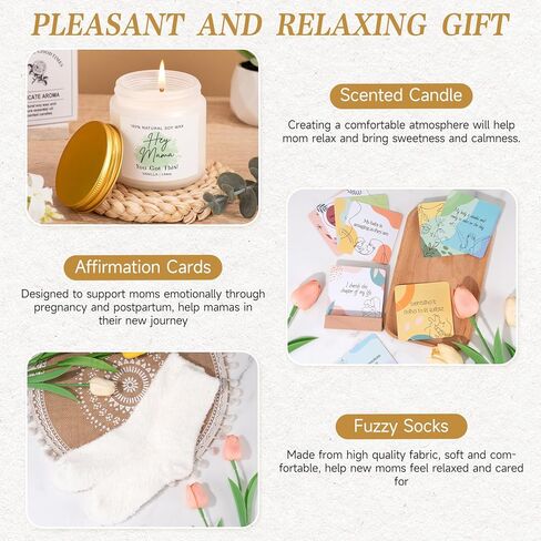 New Mom Gifts, New Mom Care Package After Baby, Baby Shower Gifts for Mom to Be, Pregnancy Gifts for Expecting Mother, Unique 16OZ Mama Glass Cup Knitted Blanket Gift Baskets for Women (Green) in Saudi Arabia