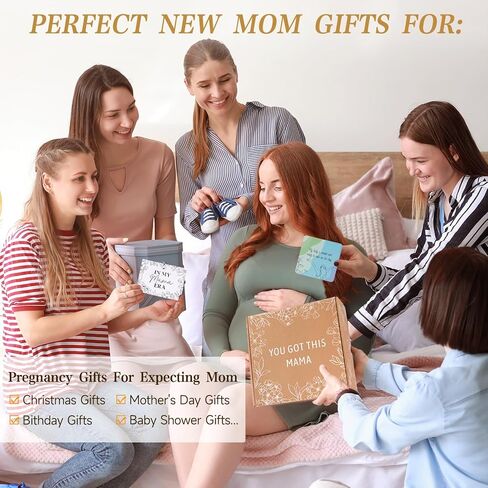 New Mom Gifts, New Mom Care Package After Baby, Baby Shower Gifts for Mom to Be, Pregnancy Gifts for Expecting Mother, Unique 16OZ Mama Glass Cup Knitted Blanket Gift Baskets for Women (Green) in Saudi Arabia