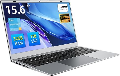 Laptop Computer, 15.6" FHD IPS | Pentium 6500Y | 32GB RAM | 1TB SSD | WiFi 5, BT5.0 | Privacy Shutter – for Office, Media, Home Use, Silver in Kuwait
