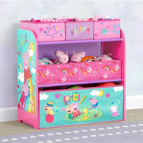 Delta Children - Peppa Pig Design & Store 6 Bin Toy Storage Organizer - Greenguard Gold Certified, Pink in Saudi Arabia