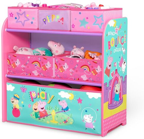 Delta Children - Peppa Pig Design & Store 6 Bin Toy Storage Organizer - Greenguard Gold Certified, Pink in Saudi Arabia