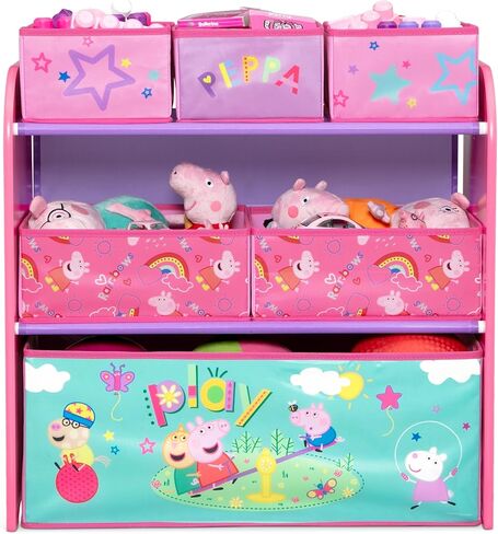 Delta Children - Peppa Pig Design & Store 6 Bin Toy Storage Organizer - Greenguard Gold Certified, Pink in Saudi Arabia