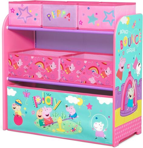 Delta Children - Peppa Pig Design & Store 6 Bin Toy Storage Organizer - Greenguard Gold Certified, Pink in Saudi Arabia