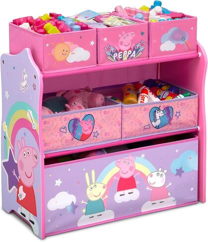 Delta Children - Peppa Pig Design & Store 6 Bin Toy Storage Organizer - Greenguard Gold Certified, Pink in Saudi Arabia