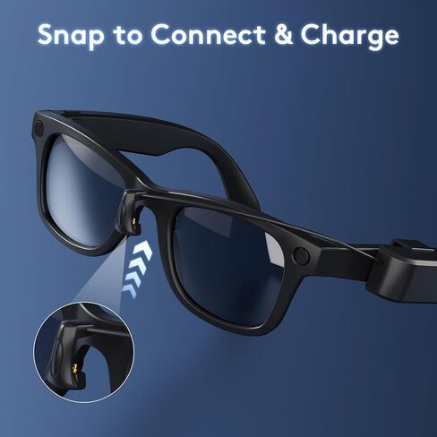 Portable Charger for RayBan Meta Gen2 Smart Glasses, Ultra-Light Wearable Mini Charger for Wayfarer, Headliner, Skyler, Clip-On Portable Accessory for Meta AI Glasses with USB-C Cable, Black in Saudi Arabia