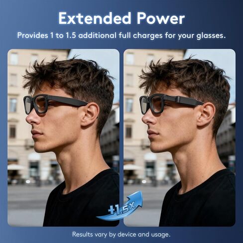 Portable Charger for RayBan Meta Gen2 Smart Glasses, Ultra-Light Wearable Mini Charger for Wayfarer, Headliner, Skyler, Clip-On Portable Accessory for Meta AI Glasses with USB-C Cable, Black in Saudi Arabia