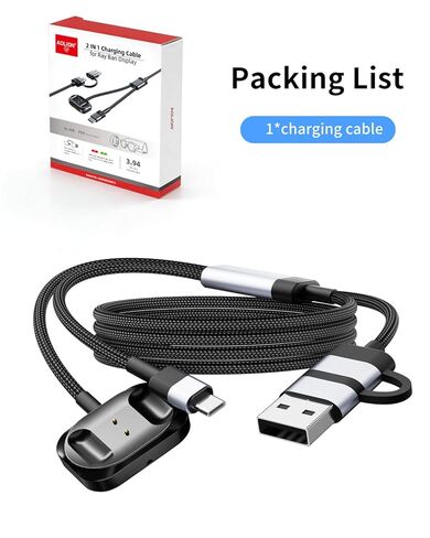 Magnetic Charger for Ray-Ban Meta Neural Band, 2-in-1 Magnetic Charging Cable, Compatible with Meta Ray-Ban Display Smart Glasses 2025, Fast Charging, Brass Alloy Pins, USB-C Safe Charger in Saudi Arabia