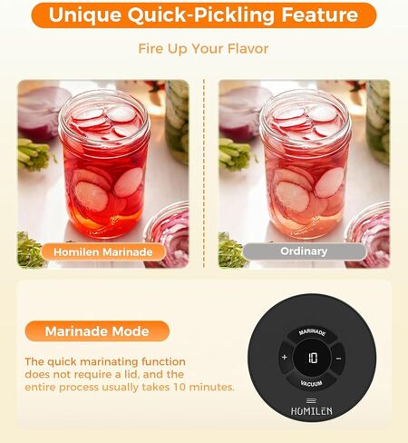 Electric Mason Jar Vacuum Sealer Kit - 2 Modes for Vacuum and Fast Marinade, 10 Sealing Lids - Preserve Freshness Efficiently, Ideal for Canning Jams, Pickles, Dry Foods, Grains Storage in Saudi Arabia