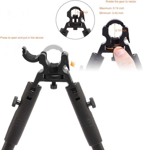 المشبك على Bipod للبنادق/حاملي البندقية 6-9 بوصة للطي الصلب Bipod قابل للتعديل ارتفاع قواعد مطاطية معدنية عالمية جبل in Kuwait
