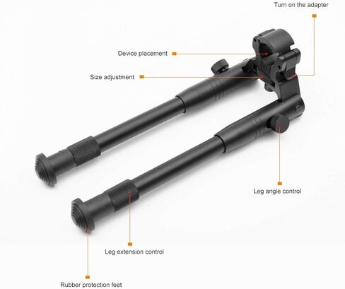 المشبك على Bipod للبنادق/حاملي البندقية 6-9 بوصة للطي الصلب Bipod قابل للتعديل ارتفاع قواعد مطاطية معدنية عالمية جبل in Kuwait