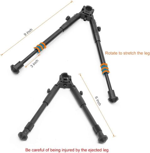 المشبك على Bipod للبنادق/حاملي البندقية 6-9 بوصة للطي الصلب Bipod قابل للتعديل ارتفاع قواعد مطاطية معدنية عالمية جبل in Kuwait