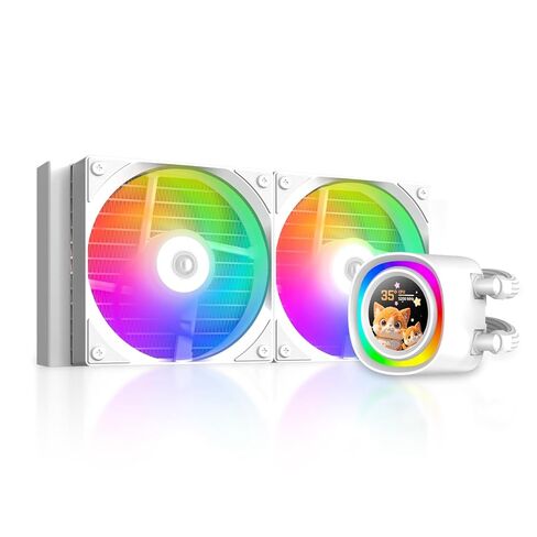 ID-COOLING FX360 LCD White – Premium 360mm AIO Liquid CPU Cooler with 1.48″ Full-Color LCD Display, 350W TDP, Intel LGA1851/1700 & AMD AM5/AM4 Support in Saudi Arabia