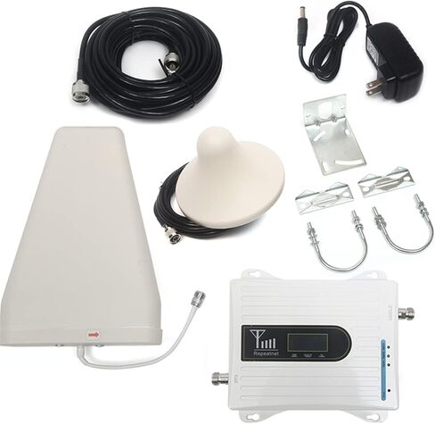 معزز إشارة الهاتف الخلوي TFCFL، GSM DCS WCDMA 900/1800/2100 ميجا هرتز، مجموعة مضخم إشارة الهاتف المحمول 2G/3G/4G GSM مع هوائي داخلي خارجي (كابل 3.0 متر)، منطقة تغطية تصل إلى 300-500㎡ in Kuwait