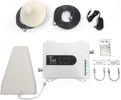 معزز إشارة الهاتف الخلوي TFCFL، GSM DCS WCDMA 900/1800/2100 ميجا هرتز، مجموعة مضخم إشارة الهاتف المحمول 2G/3G/4G GSM مع هوائي داخلي خارجي (كابل 3.0 متر)، منطقة تغطية تصل إلى 300-500㎡ in Kuwait