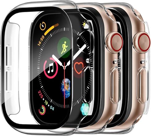 Charlam Compatible with Apple Watch Ultra Screen Protector 49mm iWatch Case, 3 Pack Full Protective Ultra-Thin Hard PC Bumper Scratch Resistant HD Protective Face Cover, Black/NavyBlue/White,49mm in Kuwait