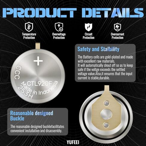 بطارية ساعة 295-6900 متوافقة مع سيتيزن إيكو درايف 295-6900 CTL920F تناسب E210 E260 E270 E310 E600 E610 E690 G900 H610 U706 بطارية قابلة لإعادة الشحن بمكثف مختوم in Kuwait