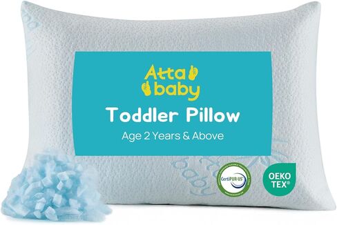 وسادة طفل صغير، وسادة صغيرة من إسفنج الذاكرة ممزق قابل للتعديل للأطفال الصغار بعمر سنتين فما فوق، مقاس صغير 33.02 سم × 45.72 سم للأطفال أثناء النوم أو القيلولة أو السفر، قابلة للغسل بدون كيس وسادة بسحاب، أزرق in Kuwait