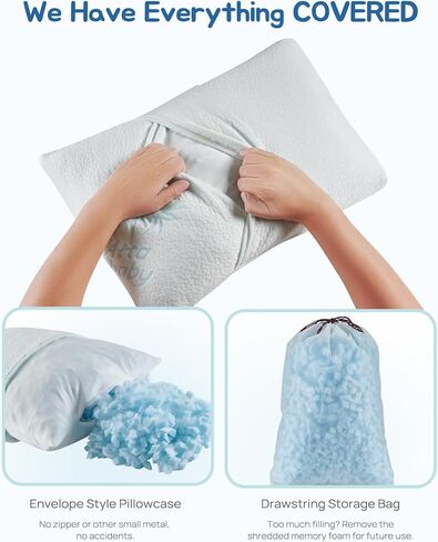 وسادة طفل صغير، وسادة صغيرة من إسفنج الذاكرة ممزق قابل للتعديل للأطفال الصغار بعمر سنتين فما فوق، مقاس صغير 33.02 سم × 45.72 سم للأطفال أثناء النوم أو القيلولة أو السفر، قابلة للغسل بدون كيس وسادة بسحاب، أزرق in Kuwait