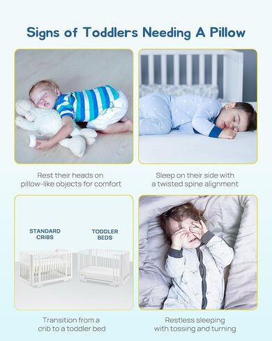 وسادة طفل صغير، وسادة صغيرة من إسفنج الذاكرة ممزق قابل للتعديل للأطفال الصغار بعمر سنتين فما فوق، مقاس صغير 33.02 سم × 45.72 سم للأطفال أثناء النوم أو القيلولة أو السفر، قابلة للغسل بدون كيس وسادة بسحاب، أزرق in Kuwait