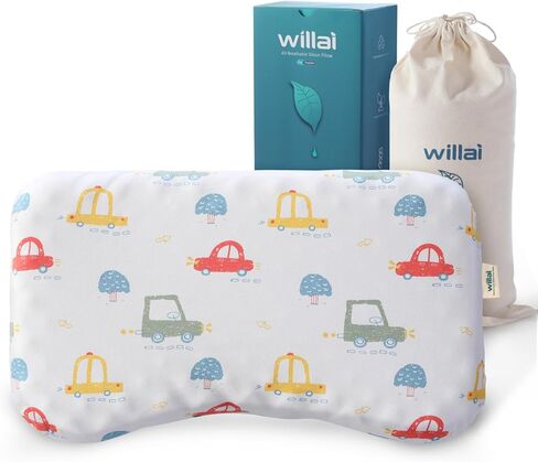 Toddler Pillow with Removable Pillowcase, willai 17.5X11.5inch Soft Breathable Kids Pillow, Machine Washable Toddler Pillow, Ergonomic Small Children Pillow for Boys and Girls Ages 3-5 Years (Dolphin) in Saudi Arabia