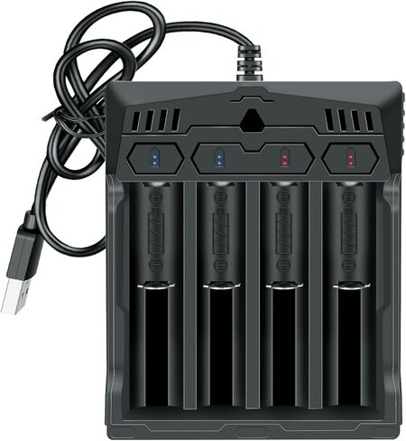 18650 Battery Charger 4 Bay Two Way Smart Universal Charger for Rechargeable Batteries Lithium Li-ion IMR INR ICR 10440 14500 16340 20700 21700 22700 26650 26700 No Battery in Saudi Arabia