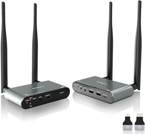 جهاز إرسال واستقبال HDMI لاسلكي SVBONY TransAir2 4K 30 هرتز، 5.8 جيجا هرتز، 1TX إلى 4 RXS، 1000 قدم، حلقة HDMI، تمديد IR، زمن انتقال 0.06 ثانية، 9 قنوات، من الكمبيوتر الشخصي والكمبيوتر المحمول وSTB إلى التلفزيون وجهاز العرض والشاشة in Kuwait