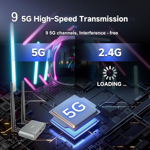 جهاز إرسال واستقبال HDMI لاسلكي SVBONY TransAir2 4K 30 هرتز، 5.8 جيجا هرتز، 1TX إلى 4 RXS، 1000 قدم، حلقة HDMI، تمديد IR، زمن انتقال 0.06 ثانية، 9 قنوات، من الكمبيوتر الشخصي والكمبيوتر المحمول وSTB إلى التلفزيون وجهاز العرض والشاشة in Kuwait