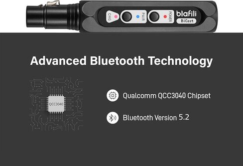 Bicast - جهاز إرسال صوت XLR وUSB-C بلوتوث 5.2 للخلاطات وأنظمة PA - aptX HD/متكيف، تيار إلى 2 مكبرات صوت بلوتوث/أجهزة استقبال في وقت واحد، بطارية 16 ساعة، تدفق صوتي احترافي in Kuwait