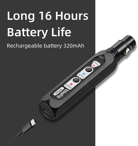 Bicast - جهاز إرسال صوت XLR وUSB-C بلوتوث 5.2 للخلاطات وأنظمة PA - aptX HD/متكيف، تيار إلى 2 مكبرات صوت بلوتوث/أجهزة استقبال في وقت واحد، بطارية 16 ساعة، تدفق صوتي احترافي in Kuwait