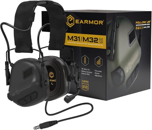ترقية سماعة الرأس التكتيكية EARMOR M32 PLUS مع ميكروفون، وإلغاء الضوضاء وحماية الأذن مع موصل U-174 in Kuwait