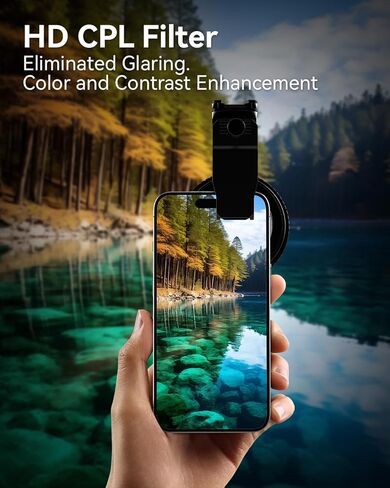 MIAO LAB 67mm CPL Filter for Phone, HD Polarizing Filter & Universal Cell Phone Clip, with Carrying Pouch & Cleaning Cloth, for iPhone 16/15/14, Samsung Galaxy & All Smartphones in Saudi Arabia