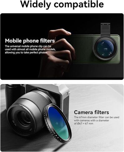 MIAO LAB 67mm CPL Filter for Phone, HD Polarizing Filter & Universal Cell Phone Clip, with Carrying Pouch & Cleaning Cloth, for iPhone 16/15/14, Samsung Galaxy & All Smartphones in Saudi Arabia