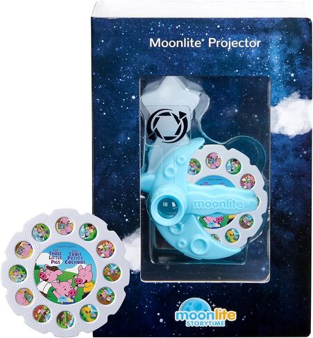 جهاز عرض Moonlite Storytime، جهاز عرض سحري لكتب الأطفال وقت النوم لتجربة قراءة غامرة، جهاز عرض القصص القصيرة المتوافق مع الهاتف الذكي، متعة التعلم التفاعلي للأطفال in Saudi Arabia