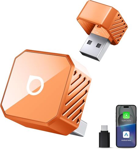 OTTOCAST Mini 3.0 (Pot) 2025 2 في 1 محول CarPlay/Android التلقائي، 5 جيجا هرتز WiFi، اتصال تلقائي لسيارات 2016+ in Kuwait