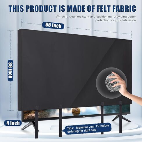 TV Cover Moving Dust Anti-Scratch Screen Cover, Suitable for Moving 60-65 Inch Flat-Screen TVs，Protect Flat-Screen TV House Moving, Home Renovations, and Pet Scratches，Lncludes Bottom Strap in Saudi Arabia