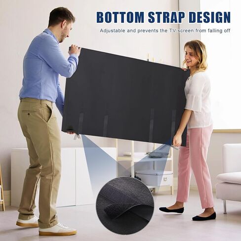 TV Cover Moving Dust Anti-Scratch Screen Cover, Suitable for Moving 60-65 Inch Flat-Screen TVs，Protect Flat-Screen TV House Moving, Home Renovations, and Pet Scratches，Lncludes Bottom Strap in Saudi Arabia