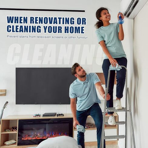 TV Cover Moving Dust Anti-Scratch Screen Cover, Suitable for Moving 60-65 Inch Flat-Screen TVs，Protect Flat-Screen TV House Moving, Home Renovations, and Pet Scratches，Lncludes Bottom Strap in Saudi Arabia