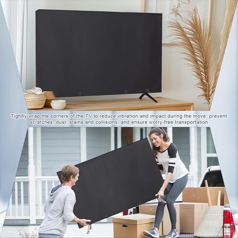 TV Cover Moving Dust Anti-Scratch Screen Cover, Suitable for Moving 60-65 Inch Flat-Screen TVs，Protect Flat-Screen TV House Moving, Home Renovations, and Pet Scratches，Lncludes Bottom Strap in Saudi Arabia