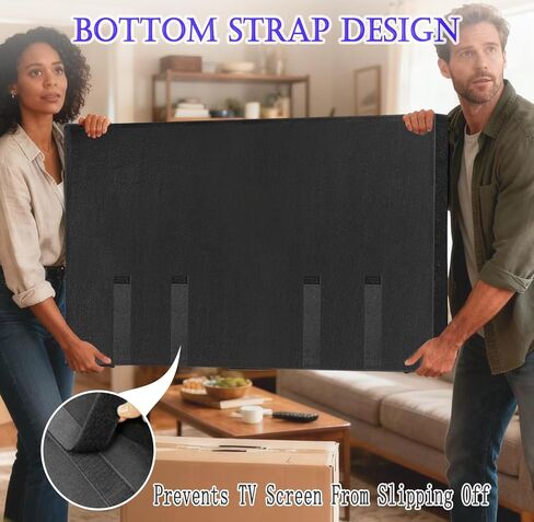 50"-55" Thicken TV Cover Moving Dust Anti-Scratch TV Screen Cover Fits with Bottom Strap, Heavy Duty Felt Screen Protector, for Protection TV Moving Home Renovation Scratch or Other Furniture in Saudi Arabia